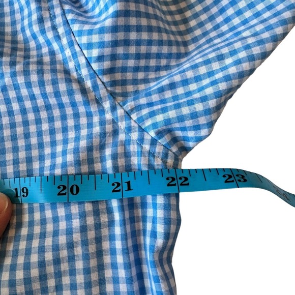 Mountain Khakis Shirt Mens Large Aqua White Checkered Cain Short Sleeve Button‎ - Picture 8 of 12